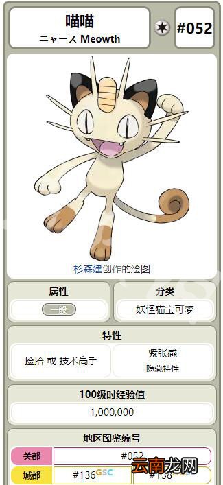 精灵宝可梦Let's Go喵喵全招式属性一览 喵喵全资料详解 基本介绍