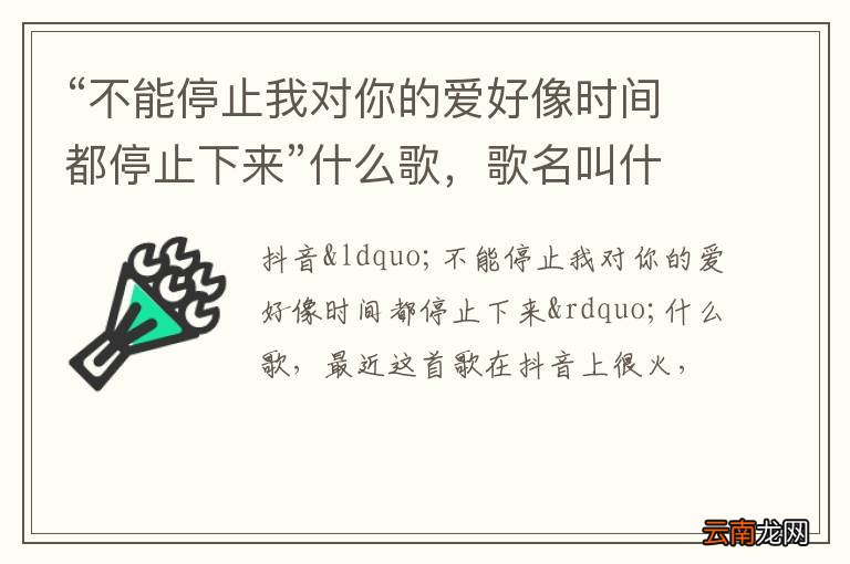 “不能停止我对你的爱好像时间都停止下来”什么歌，歌名叫什么？