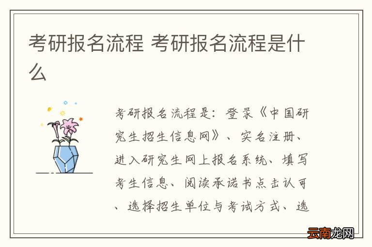 考研报名流程 考研报名流程是什么