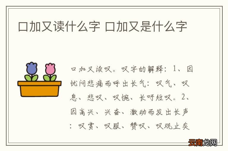 口加又读什么字 口加又是什么字