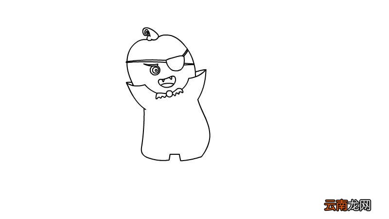万圣节南瓜小僵尸简笔画
