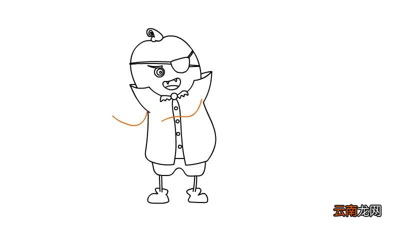 万圣节南瓜小僵尸简笔画