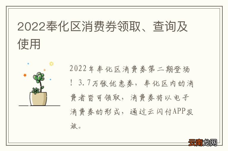2022奉化区消费券领取、查询及使用