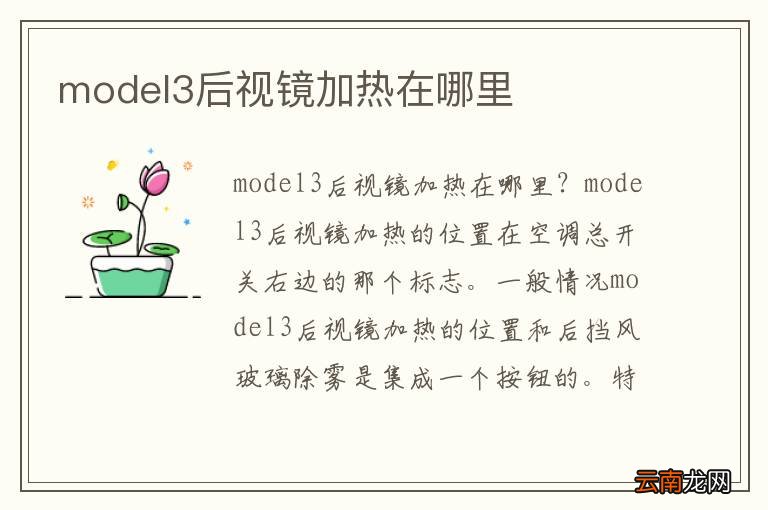 model3后视镜加热在哪里