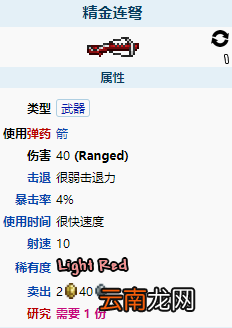 泰拉瑞亚精金连弩怎么样 泰拉瑞亚精金连弩图鉴介绍