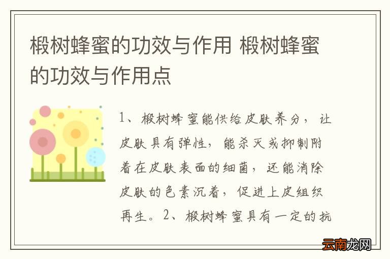 椴树蜂蜜的功效与作用 椴树蜂蜜的功效与作用点