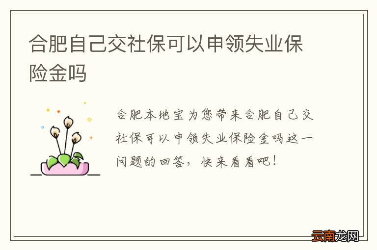 合肥自己交社保可以申领失业保险金吗