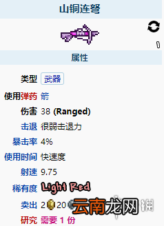 泰拉瑞亚山铜连弩怎么样 泰拉瑞亚山铜连弩图鉴介绍