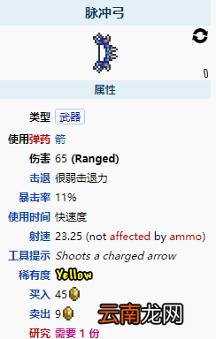 泰拉瑞亚脉冲弓怎么样 泰拉瑞亚脉冲弓图鉴介绍