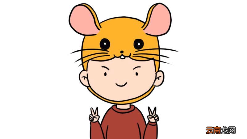 鼠头帽子头像简笔画
