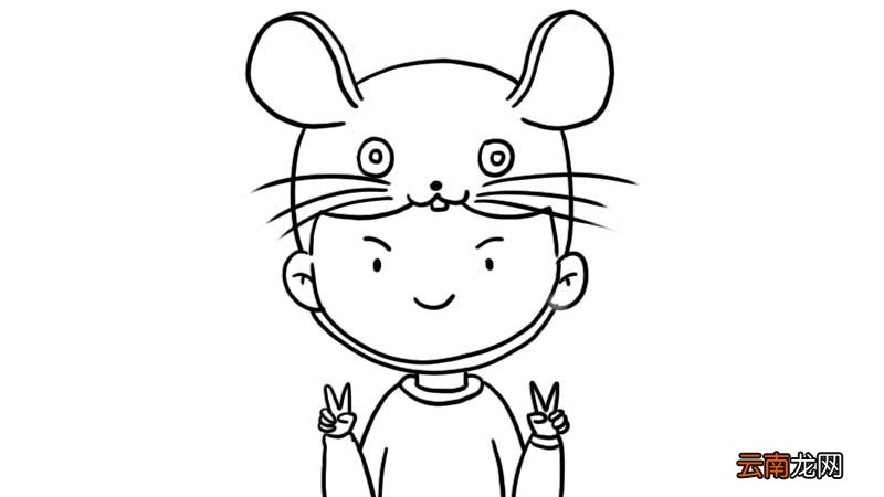 鼠头帽子头像简笔画