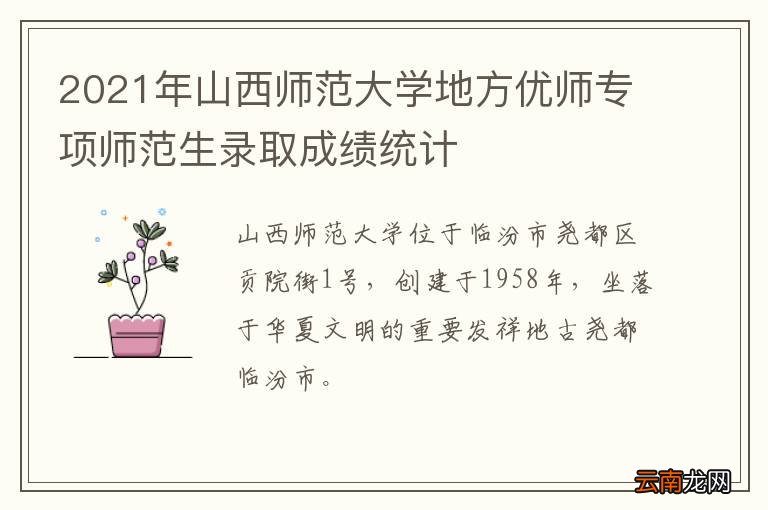 2021年山西师范大学地方优师专项师范生录取成绩统计