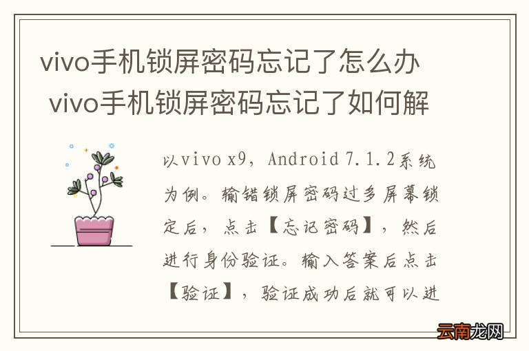vivo手机锁屏密码忘记了怎么办 vivo手机锁屏密码忘记了如何解决