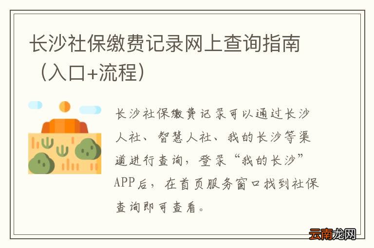 入口+流程 长沙社保缴费记录网上查询指南