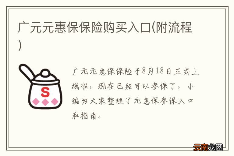 附流程 广元元惠保保险购买入口