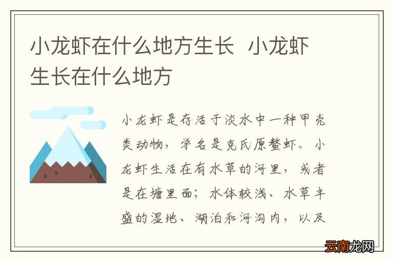 小龙虾在什么地方生长小龙虾生长在什么地方