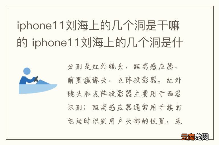 iphone11刘海上的几个洞是干嘛的 iphone11刘海上的几个洞是什么