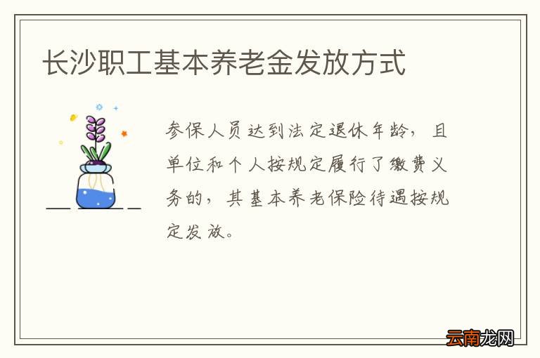 长沙职工基本养老金发放方式