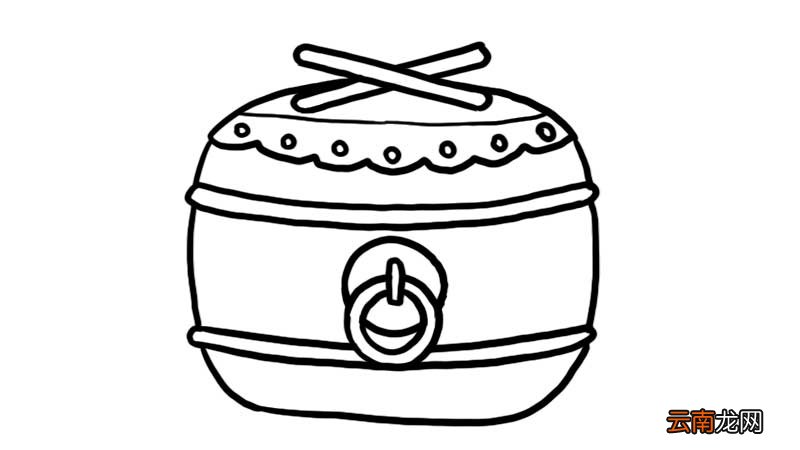 春节敲鼓简笔画