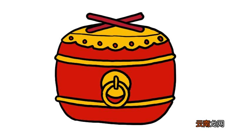 春节敲鼓简笔画