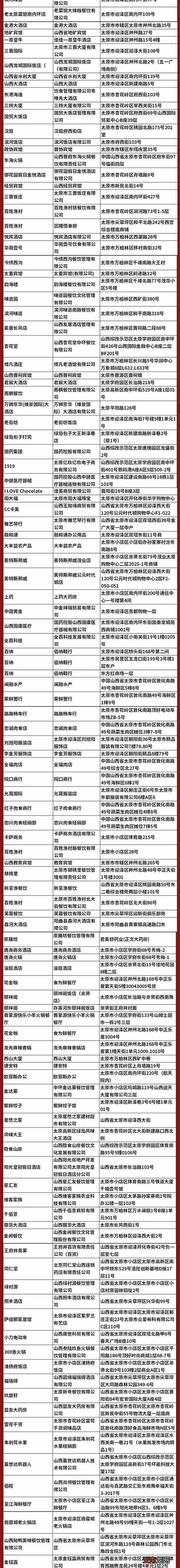 2021太原礼享生活·晋情消费商户列表