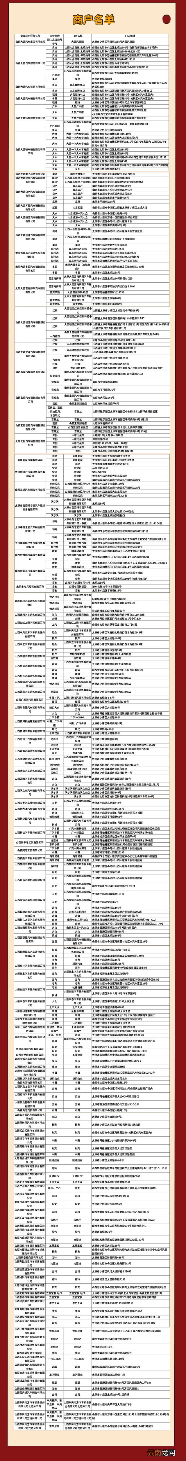 2021太原礼享生活·晋情消费商户列表