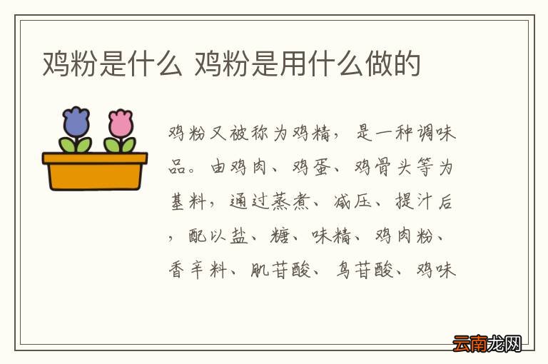 鸡粉是什么 鸡粉是用什么做的