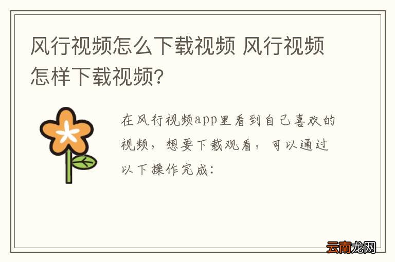 风行视频怎么下载视频 风行视频怎样下载视频?