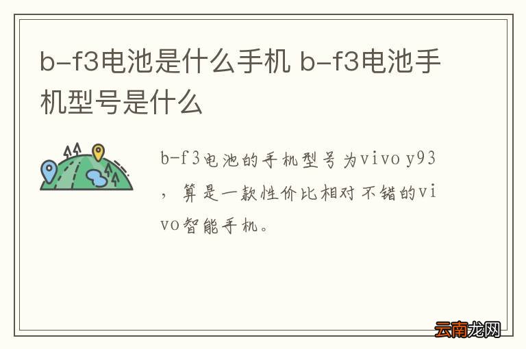 b-f3电池是什么手机 b-f3电池手机型号是什么