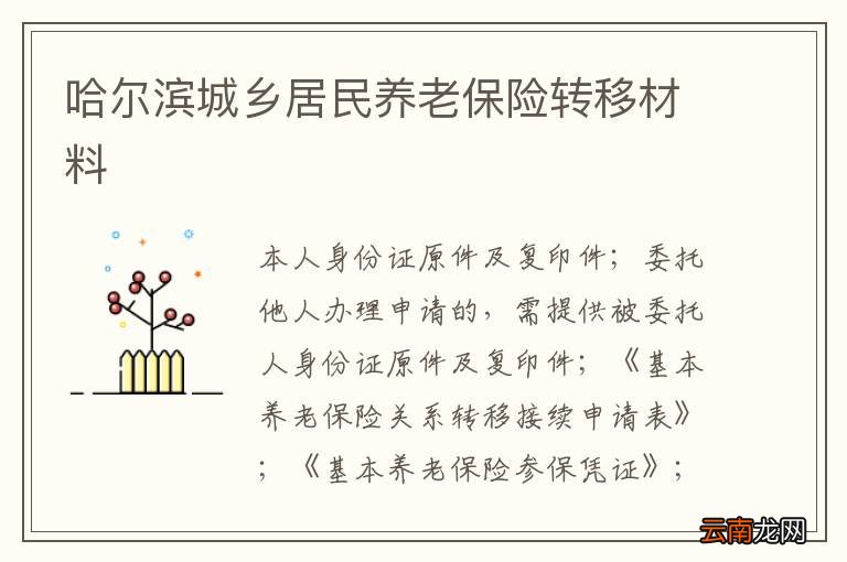 哈尔滨城乡居民养老保险转移材料