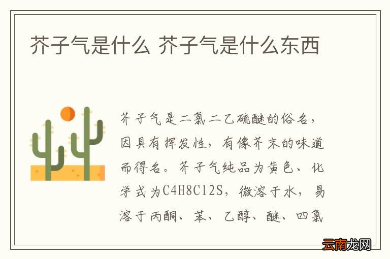 芥子气是什么 芥子气是什么东西