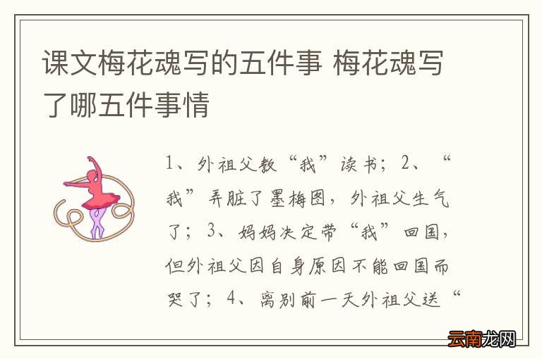 课文梅花魂写的五件事 梅花魂写了哪五件事情