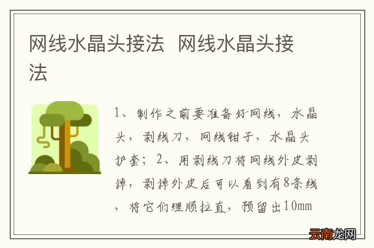 网线水晶头接法网线水晶头接法