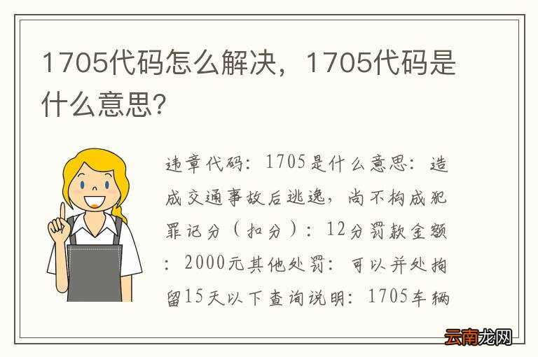 1705代码怎么解决，1705代码是什么意思？