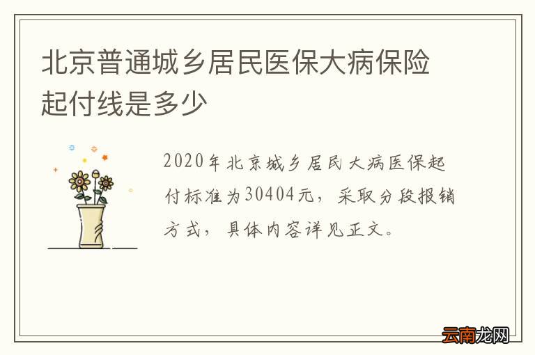 北京普通城乡居民医保大病保险起付线是多少