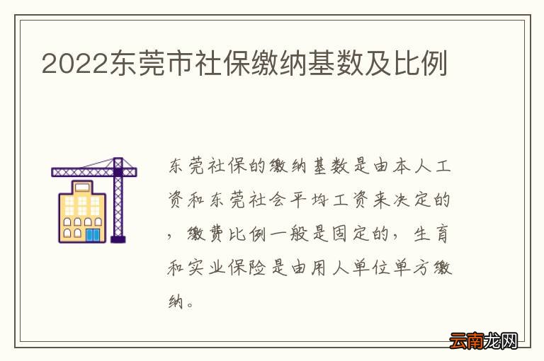 2022东莞市社保缴纳基数及比例