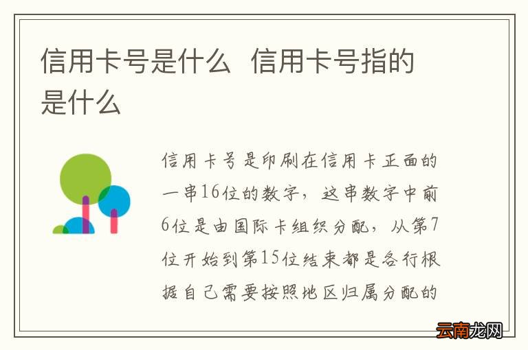 信用卡号是什么信用卡号指的是什么
