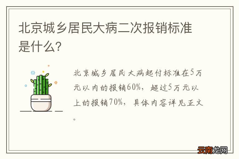 北京城乡居民大病二次报销标准是什么？