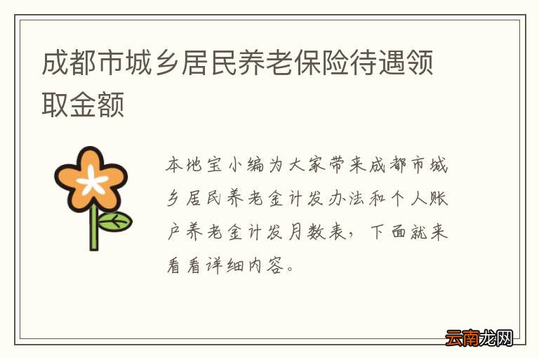成都市城乡居民养老保险待遇领取金额