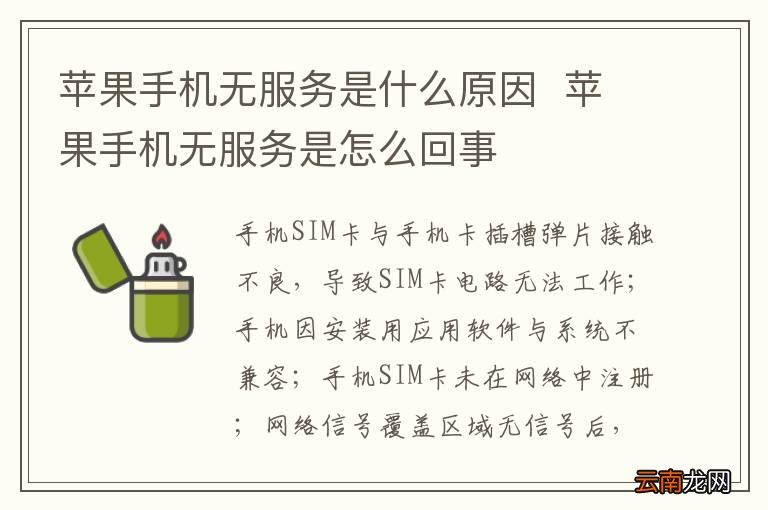 苹果手机无服务是什么原因苹果手机无服务是怎么回事