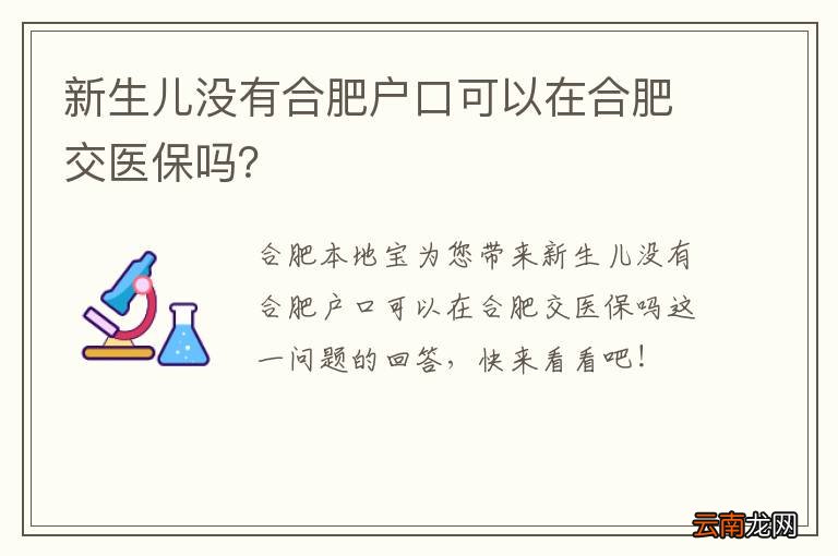 新生儿没有合肥户口可以在合肥交医保吗？