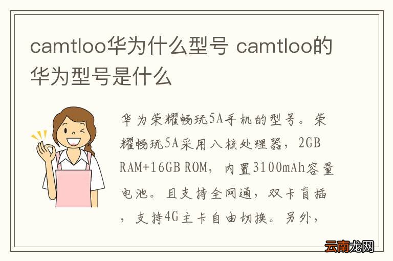 camtloo华为什么型号 camtloo的华为型号是什么
