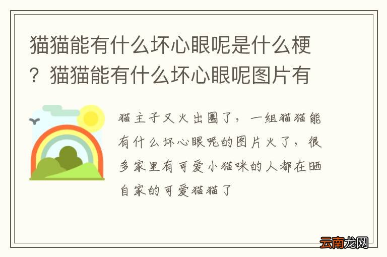 猫猫能有什么坏心眼呢是什么梗？猫猫能有什么坏心眼呢图片有哪些？