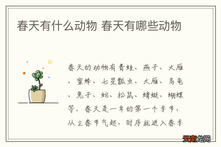 春天有什么动物 春天有哪些动物
