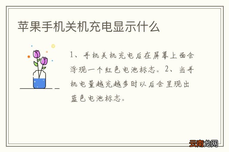 苹果手机关机充电显示什么
