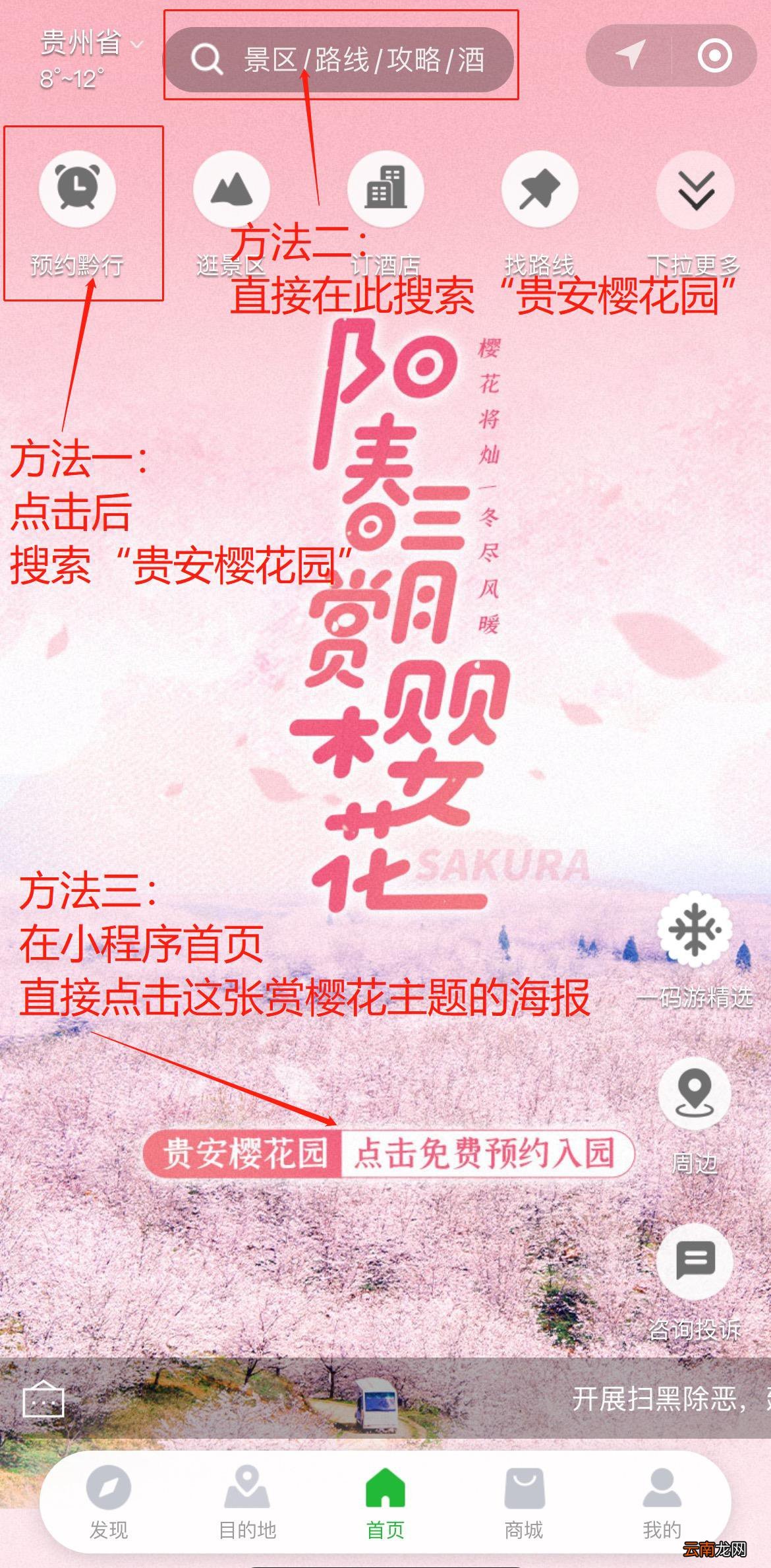 贵阳市花果园白宫到贵安樱花园的直通车在哪坐？
