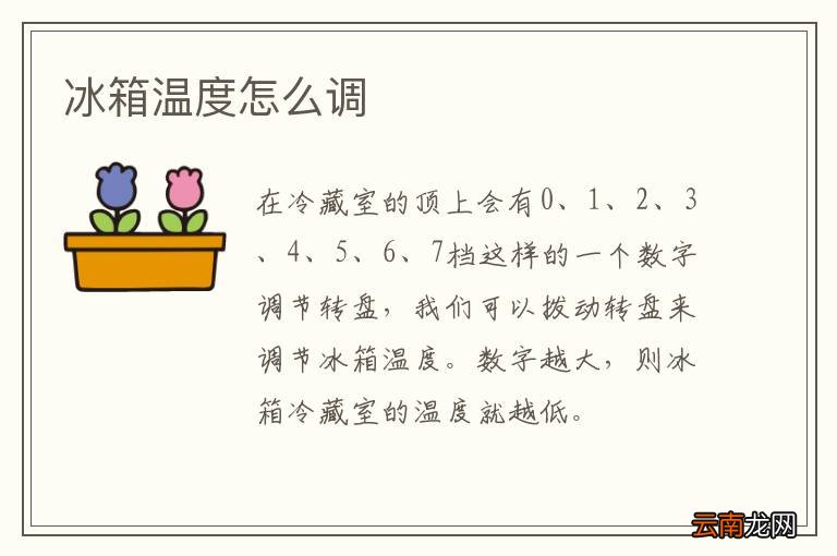 冰箱温度怎么调