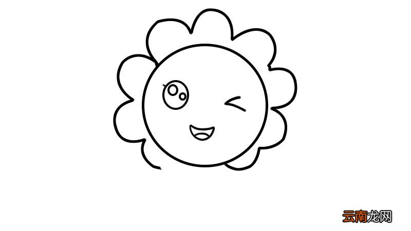 小女孩挥手简笔画