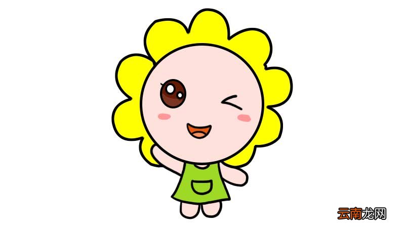 小女孩挥手简笔画