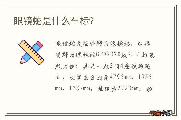 眼镜蛇是什么车标？